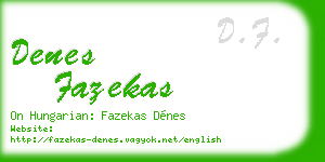 denes fazekas business card