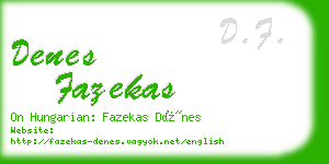 denes fazekas business card